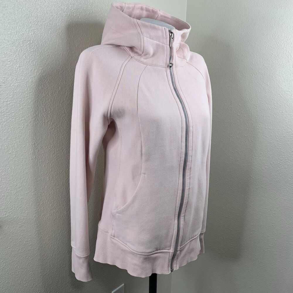 Lululemon Scuba Light Pink Full Zip Hoodie Jacket Women’s Sz 10 W4AWMS